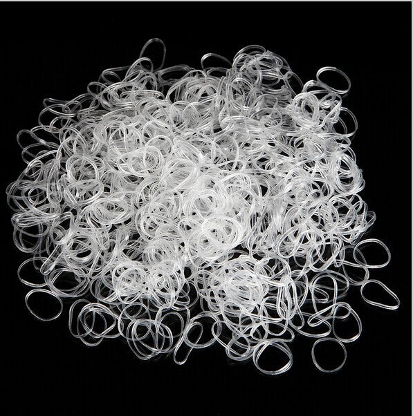 small transparent rubber bands