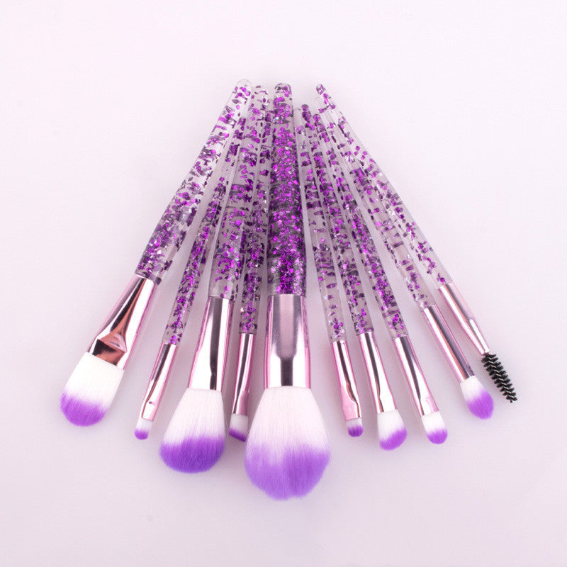 10 Makeup Brushes Powder-Filled Handle Makeup Brush Set