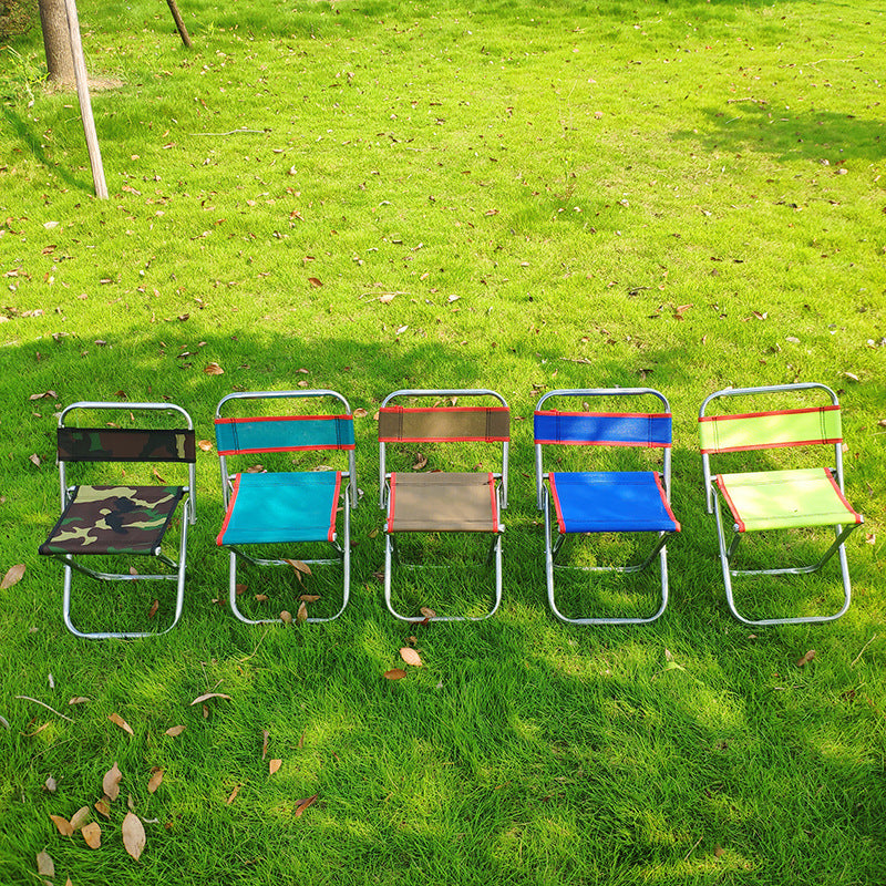 Folding Stool Portable Mini Metal Pony Adult Leisure Outdoor Fishing Small Chair Train Backrest
