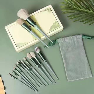 13 Makeup Brushes Green Beauty Quick-drying Set Super Soft Blush Loose Powder