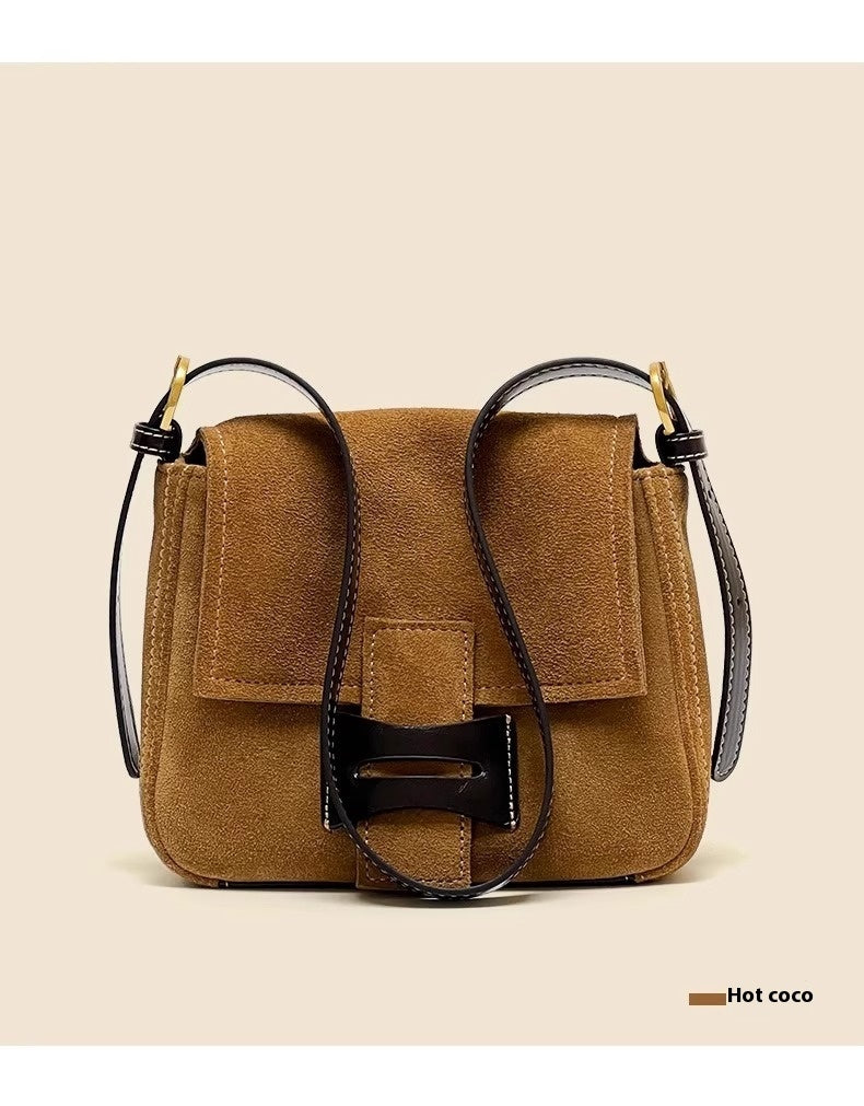 Dull Polish Genuine Leather Shoulder Messenger Bag