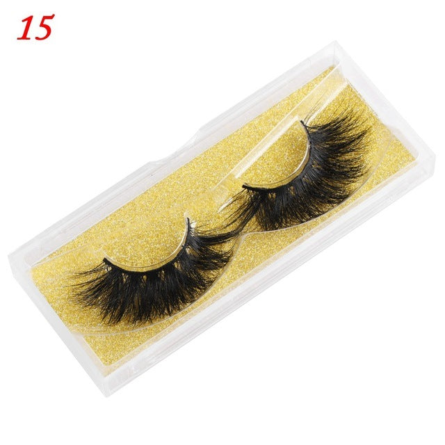 100% Mink Eyelashes 25mm Wispy Fluffy Fake Lashes
