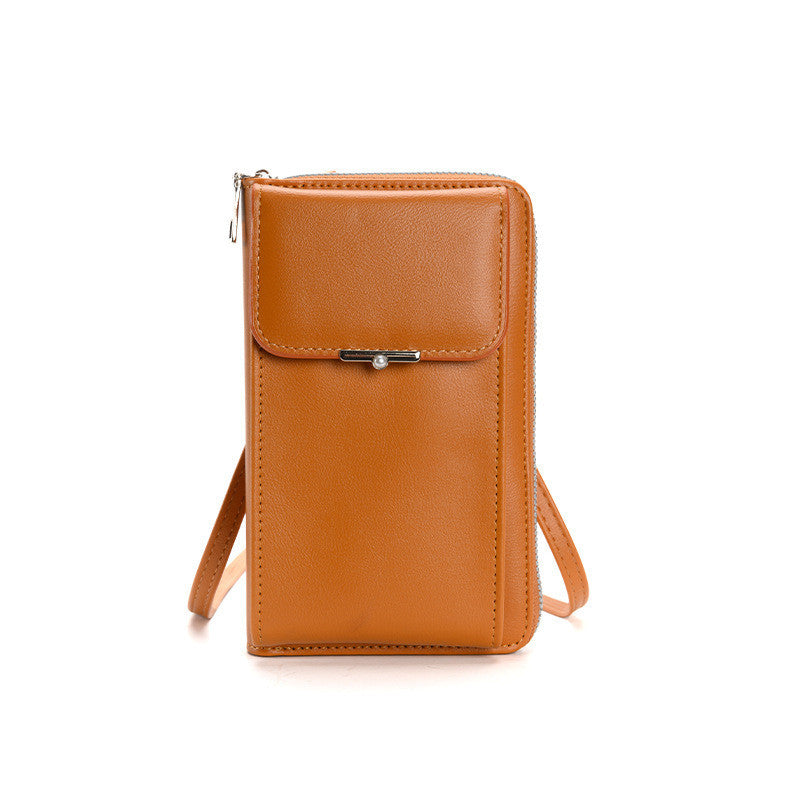 Fashion Large Capacity Mobile Phone Bags Women Small Zipper Crossbody Shoulder Bag Long Wallet