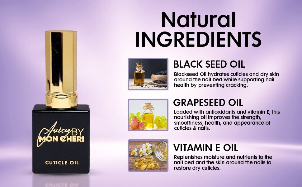 Cuticle Oil Nail Peach Strawberry Lemonade w black seed oil Juicy By Mon Cheri