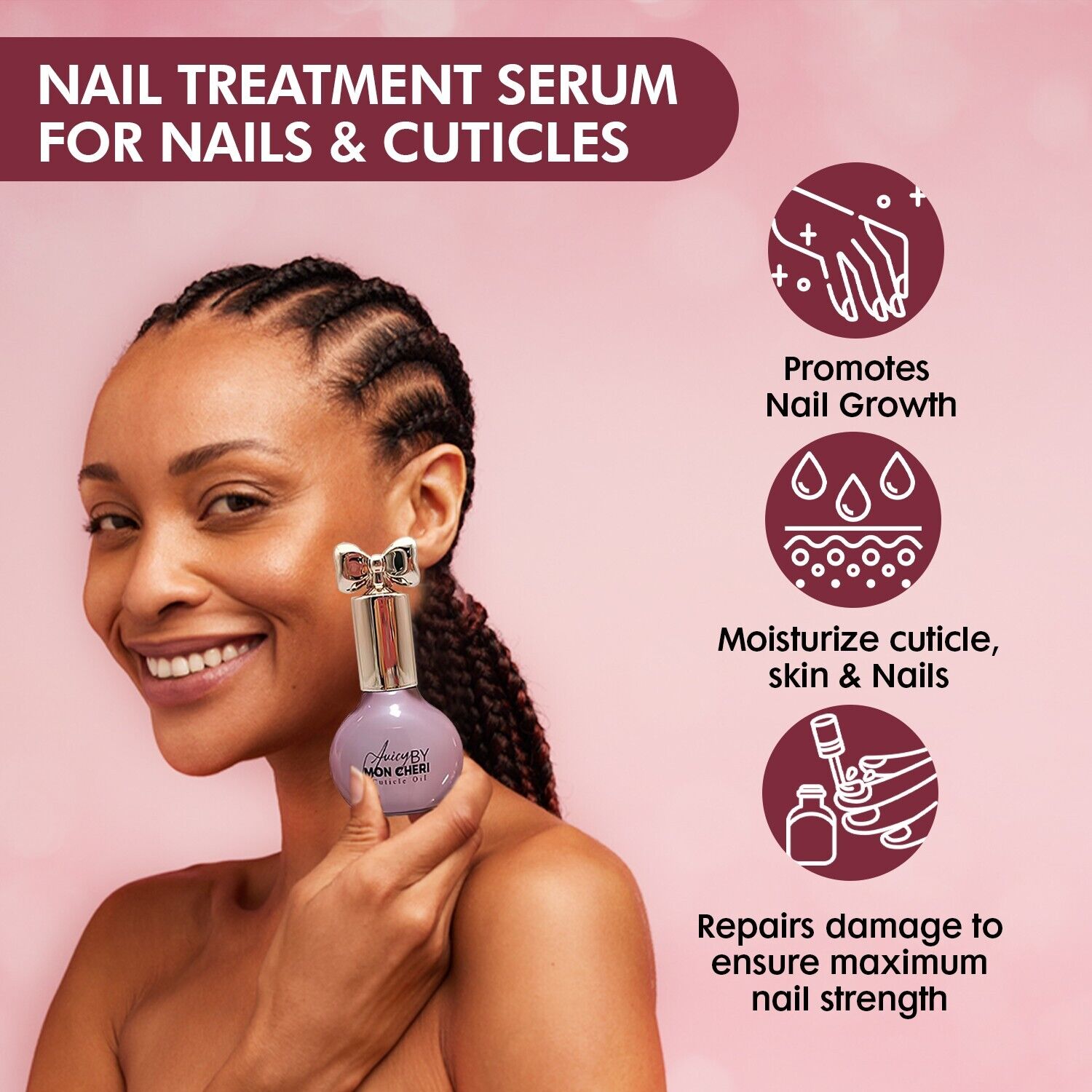 Cuticle Oil Nail Peach Strawberry Lemonade w black seed oil Juicy By Mon Cheri