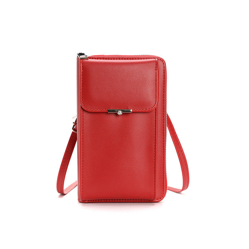 Fashion Large Capacity Mobile Phone Bags Women Small Zipper Crossbody Shoulder Bag Long Wallet