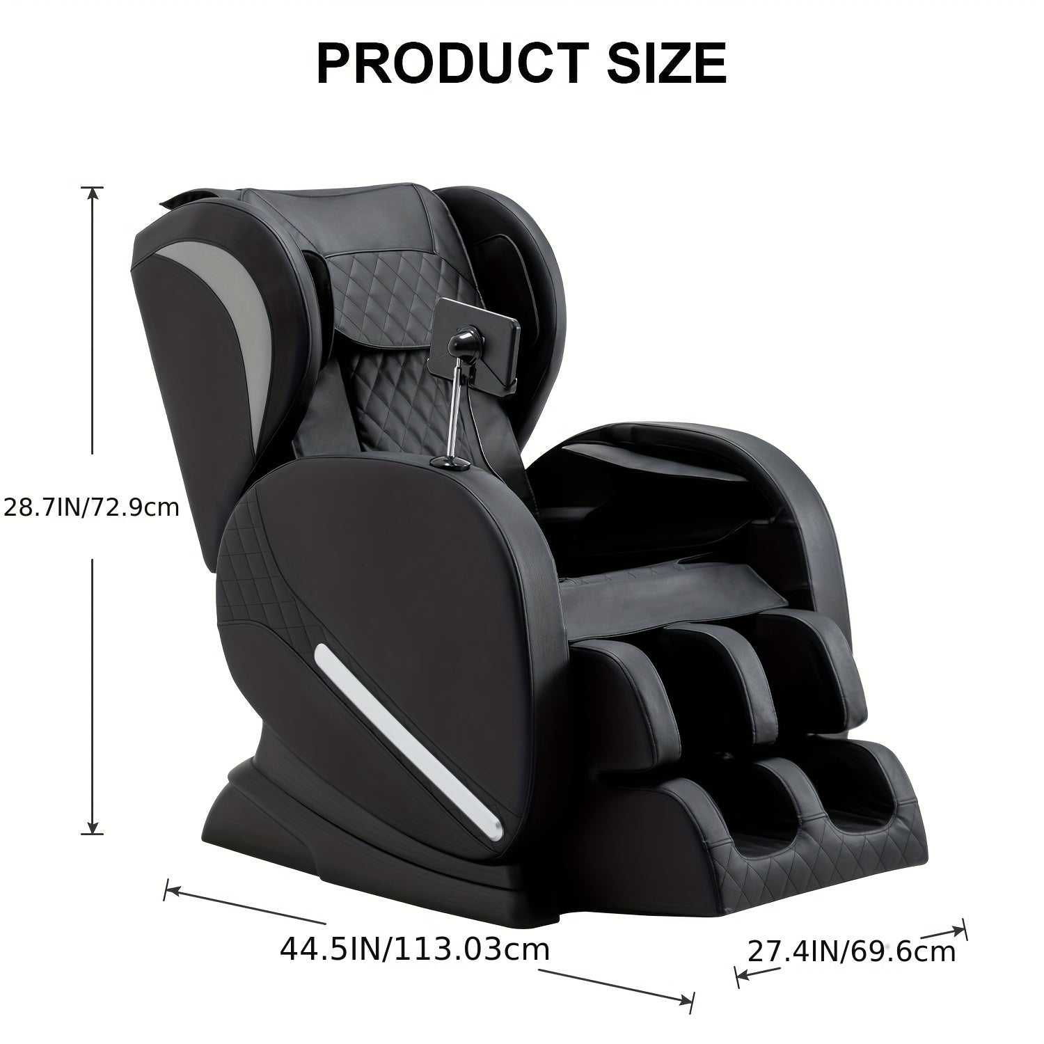 product size of AIVEISI Zero Gravity Full Body Shiatsu Massage Chair with Heat & Foot Massage