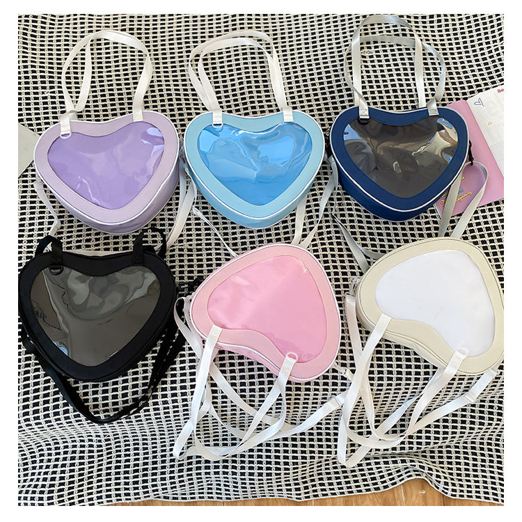 Simple All-match Heart-shaped Transparent Hand Crossbody Bag