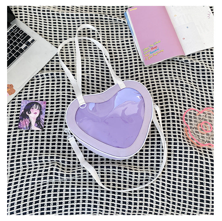 Simple All-match Heart-shaped Transparent Hand Crossbody Bag