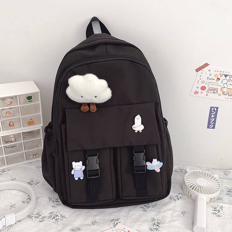 Nylon School Bags For Teenage Girls Waterproof School Laptop Backpack