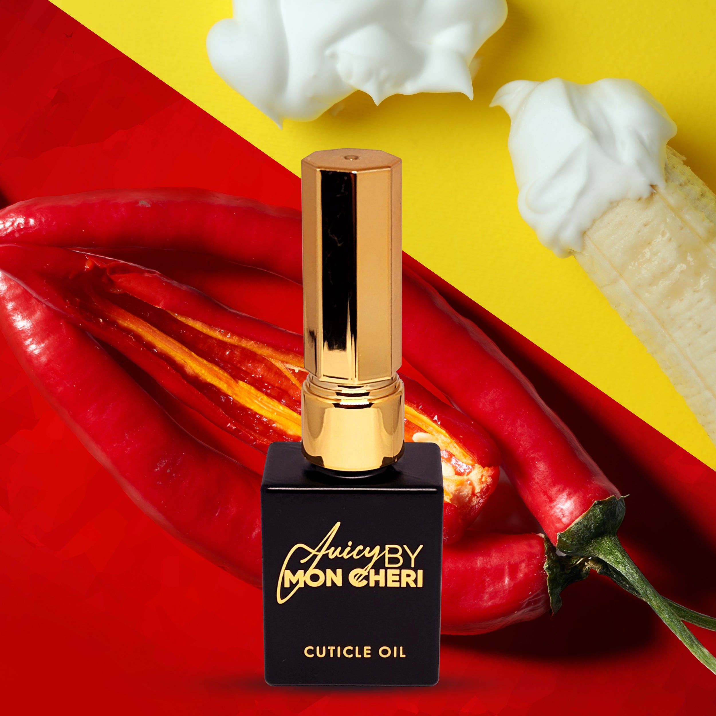 Red Hot Banana cuticle oil ( Golden Touch model) Juicy by Mon Cheri