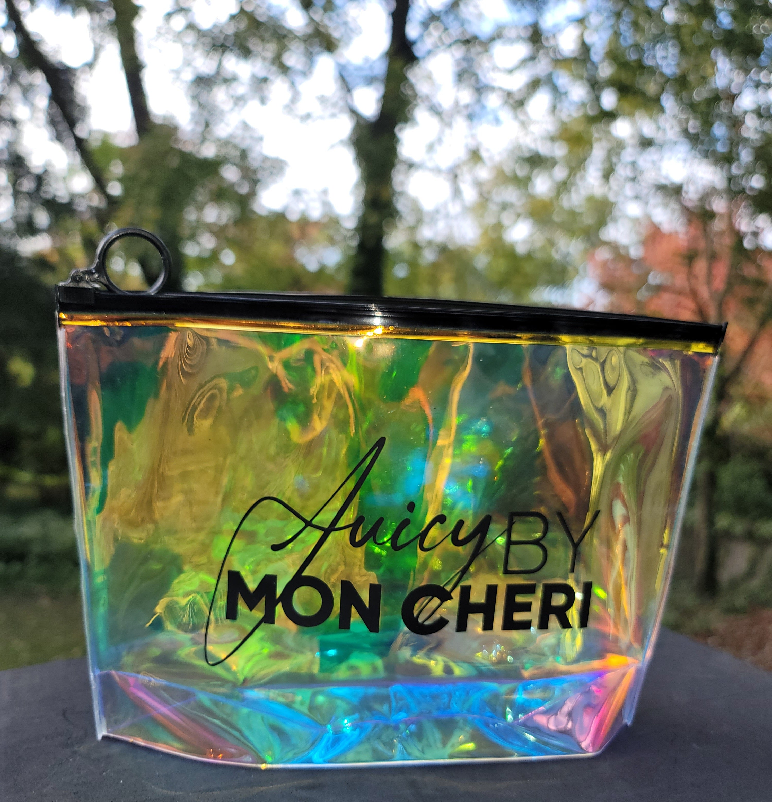 Sparkling Holographic Makeup Pouch with Translucent Design