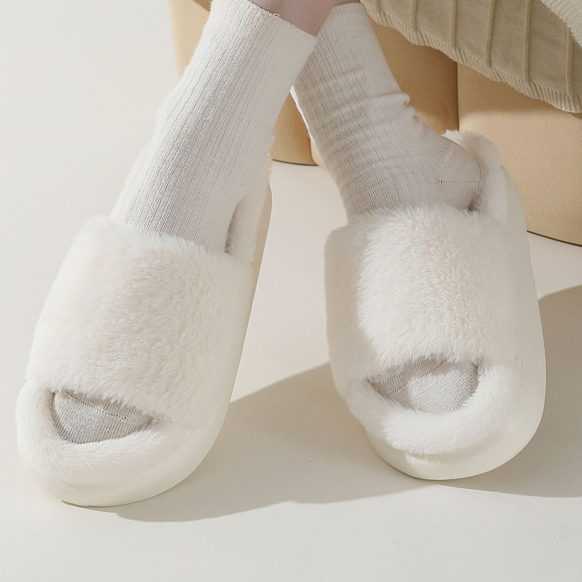 Fairy Style Thick-soled Eva Fluffy Slippers Women's Outer Wear