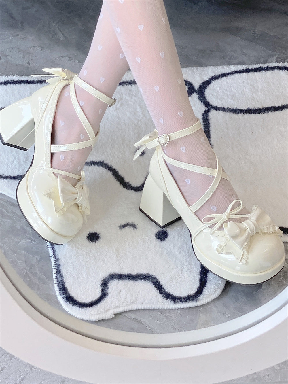 Mid Heel Platform Cute Single-layer Shoes Women's Lolita Shoes