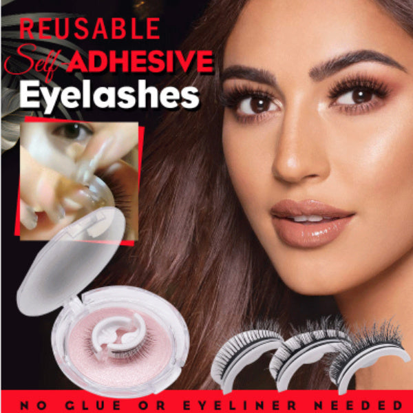 Reusable 3D Mink Lashes Natural False Eyelashes Self Adhesive Fake Glue Free Makeup Eyelash Extension Silk