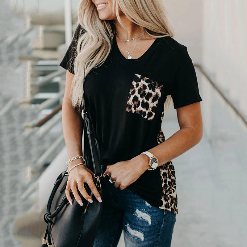 Women's Loose Plus Size Leopard Print Women's Short Sleeve Long Sleeve T-Shirt Shirt