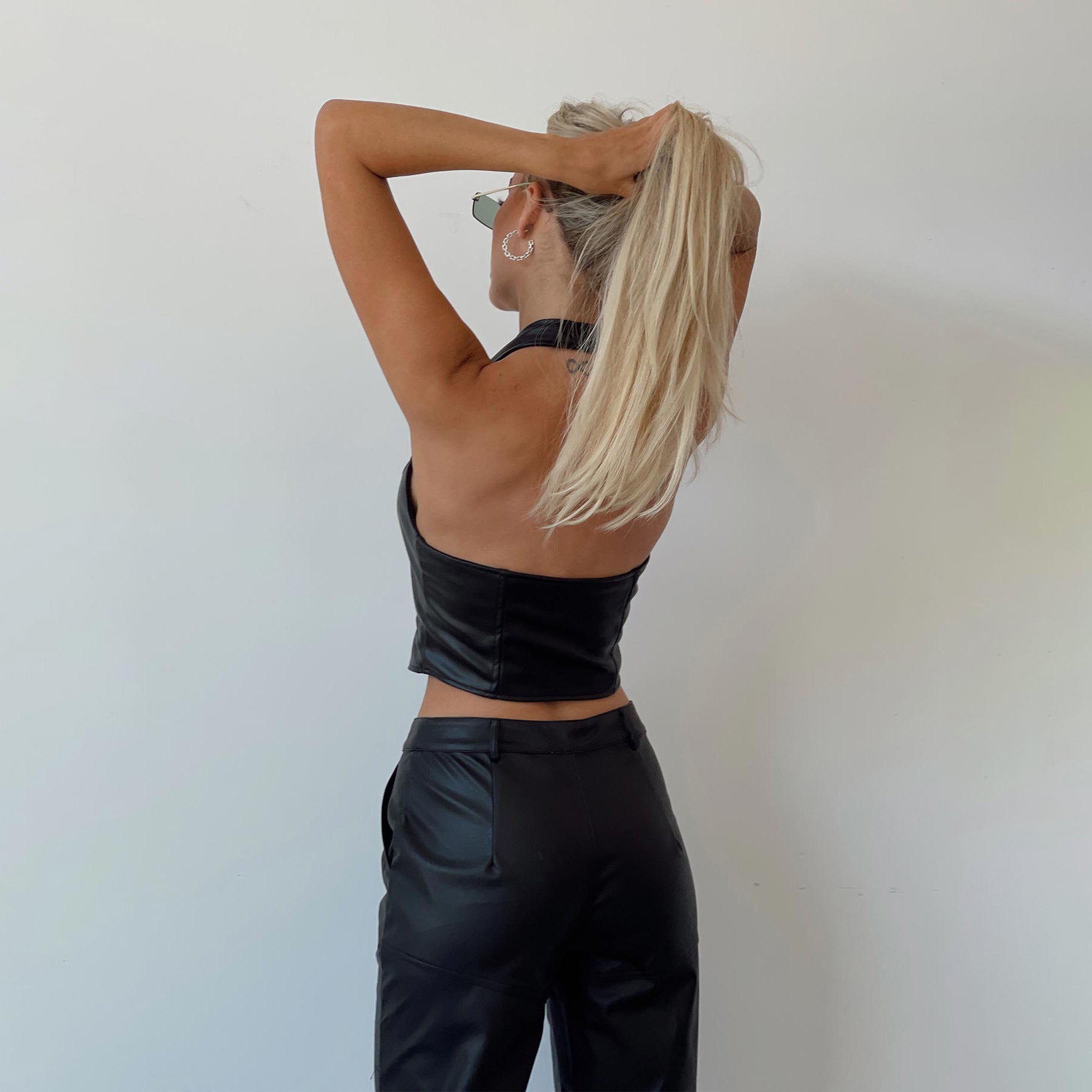 Women's Solid Color Simple Leather Vest Top