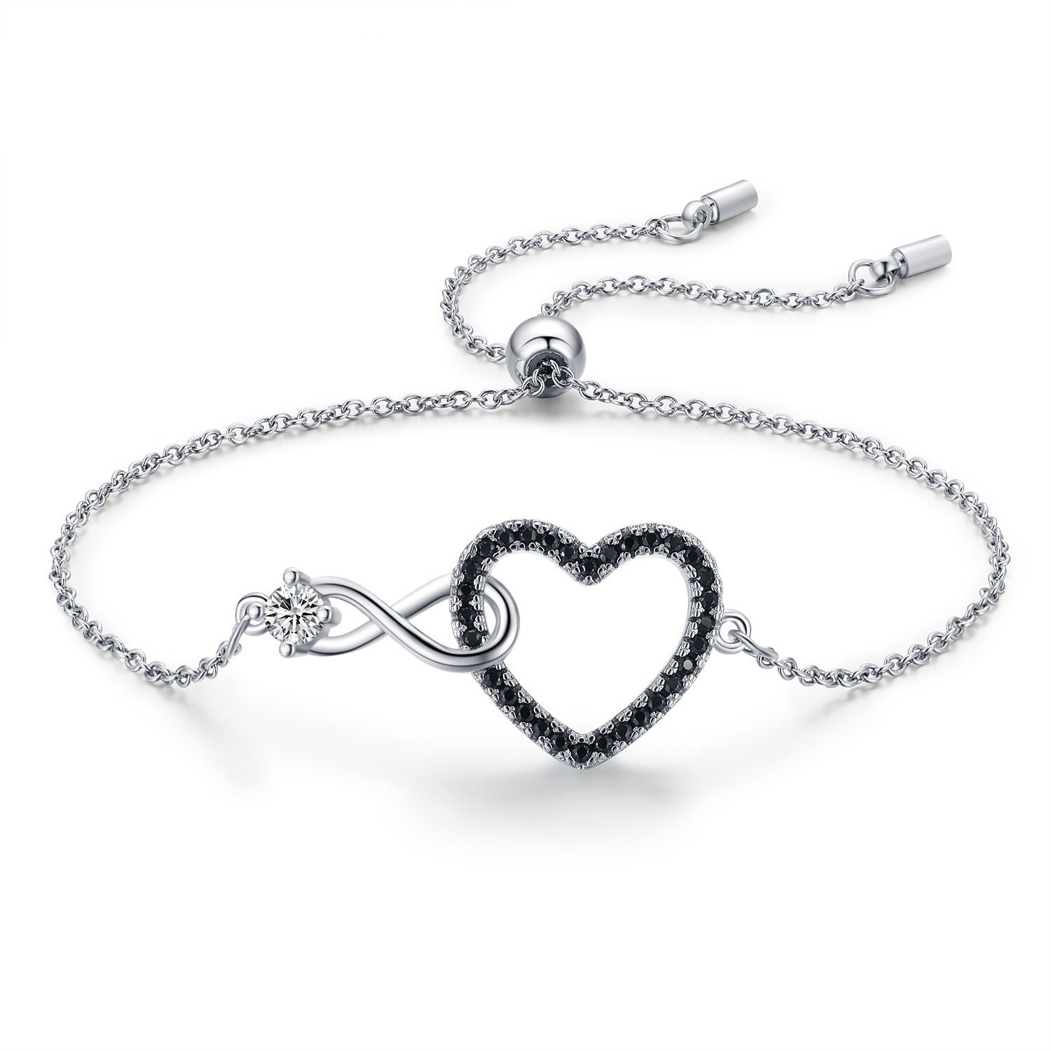 Heart-Shaped 8-shaped Bracelet Zircon Decoration