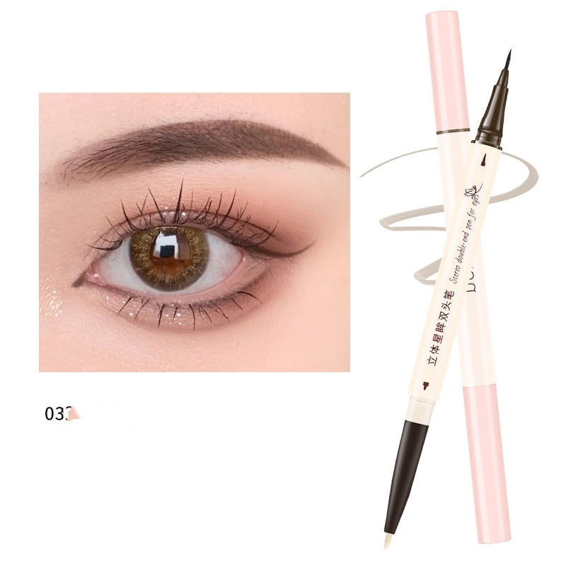 Double-headed Glue Pen Long-lasting Liquid Eyeliner Silky Easy To Use Eye Shadow Pen