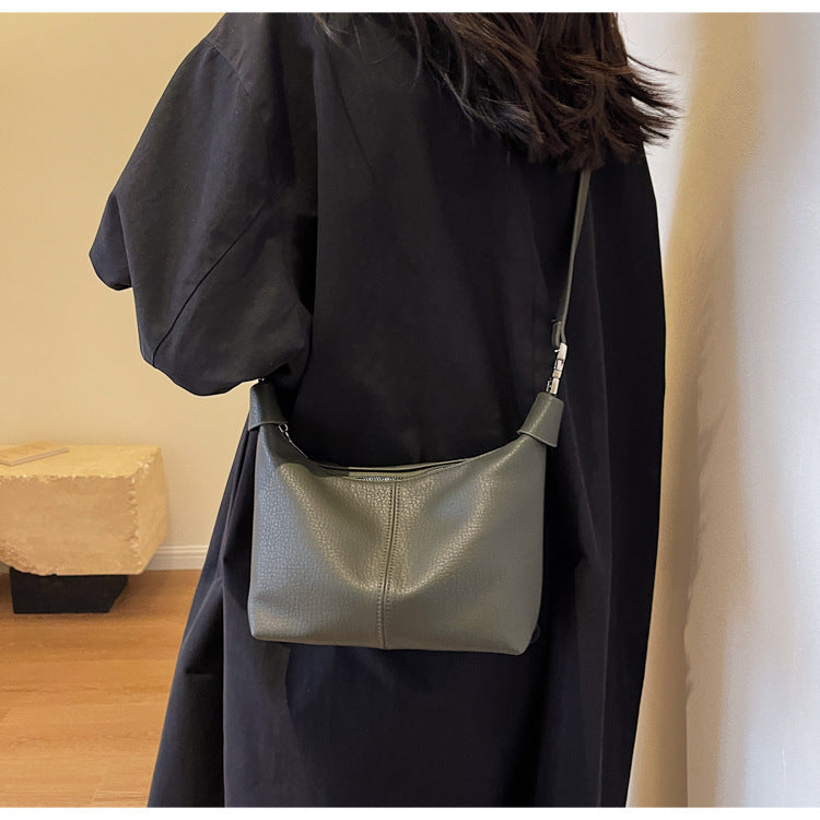 Simple Texture Single Shoulder Crossbody Korean Style Fashion Fashion High Sense Underarm Bag
