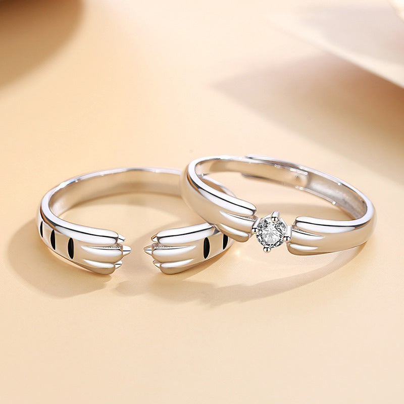 Fashion Personality Cat's Paw Couple Couple Rings