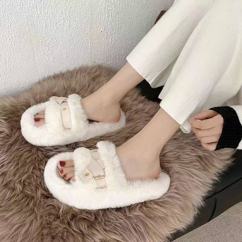 Fluffy Slippers Women's Flat Slippers