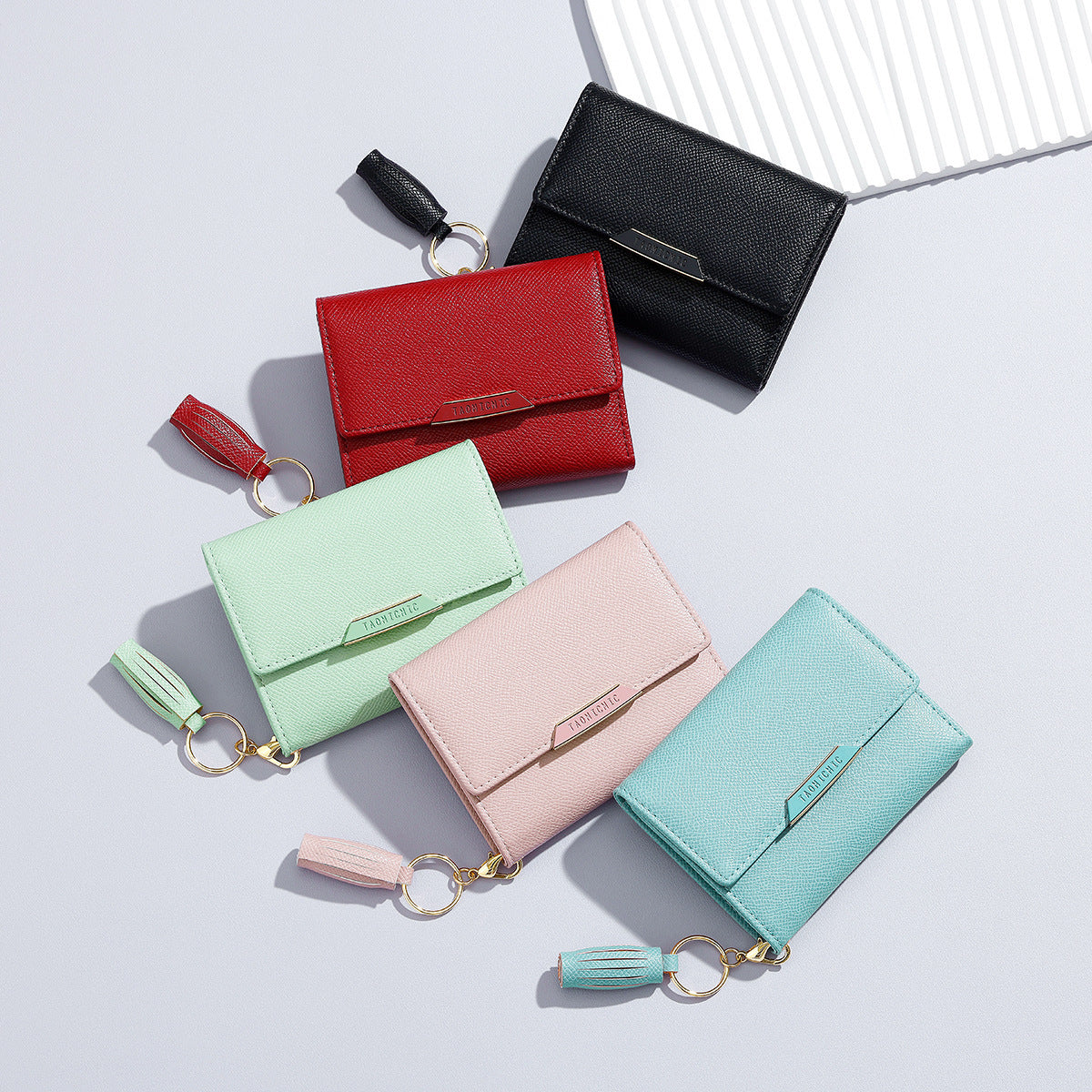 Simple Women's Short Wallet Tassel Small Folding