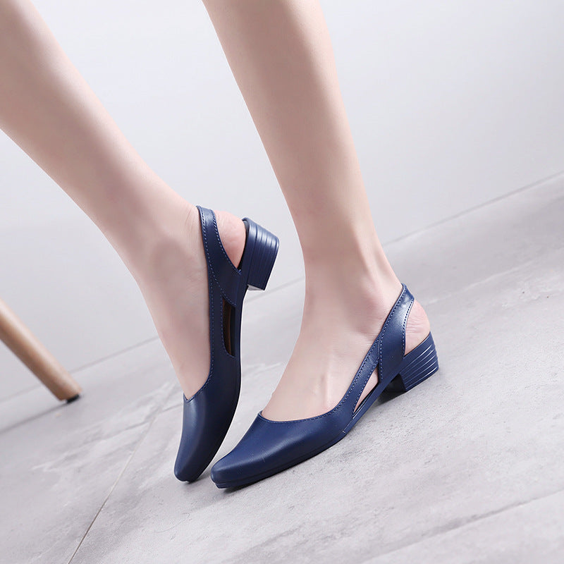 Fashion Casual Sandals Women's Low-cut Plastic Flat Sandals