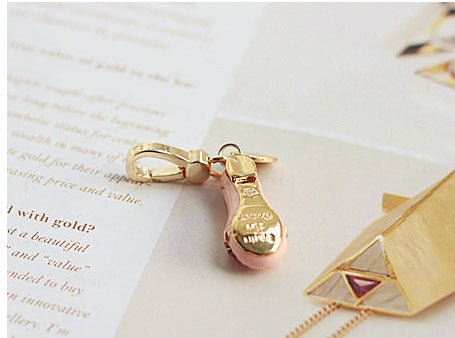 Sweet, Lovely And Delicate Flat Shoes Diamond Necklace Pendant Bag Chain Keychain Charm