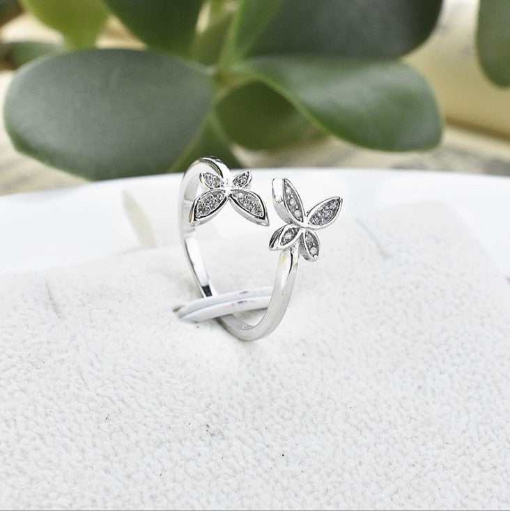 Sterling Silver Adjustable Butterfly Ring