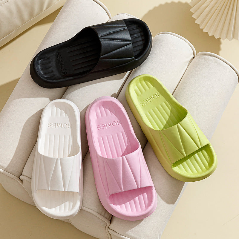 Non-slip Stripe Design Home Slippers Summer Thick Sole Floor Bathroom Slipper For Women Men House Shoes