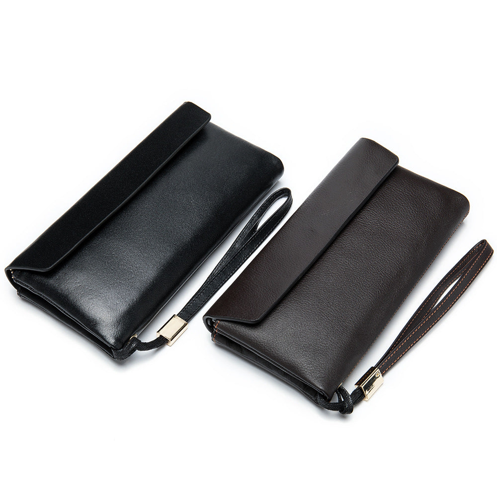 Soft Leather Wallet Korean Style Top Layer Cowhide Women's Mid-length
