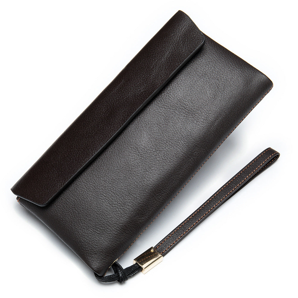 Soft Leather Wallet Korean Style Top Layer Cowhide Women's Mid-length