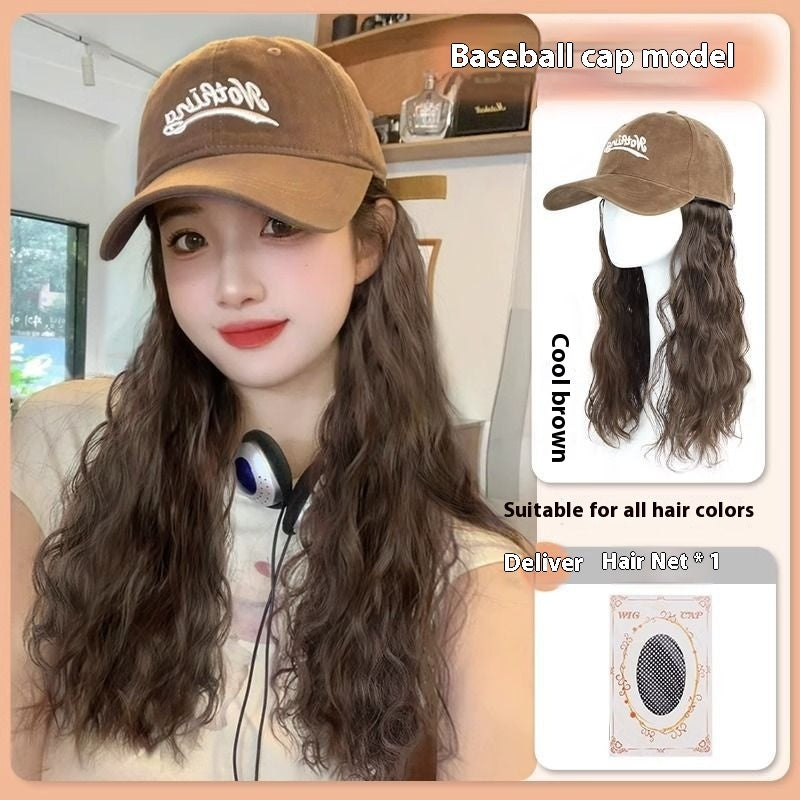 Hat Wig Integrated Fashion Large Wig Full-head Wig