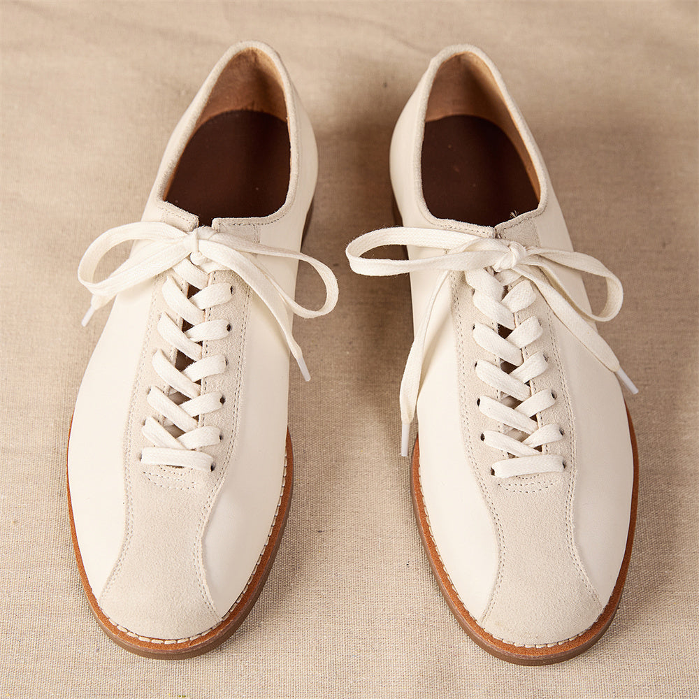 Men's Vintage Top Layer Cowhide Platform Shoes