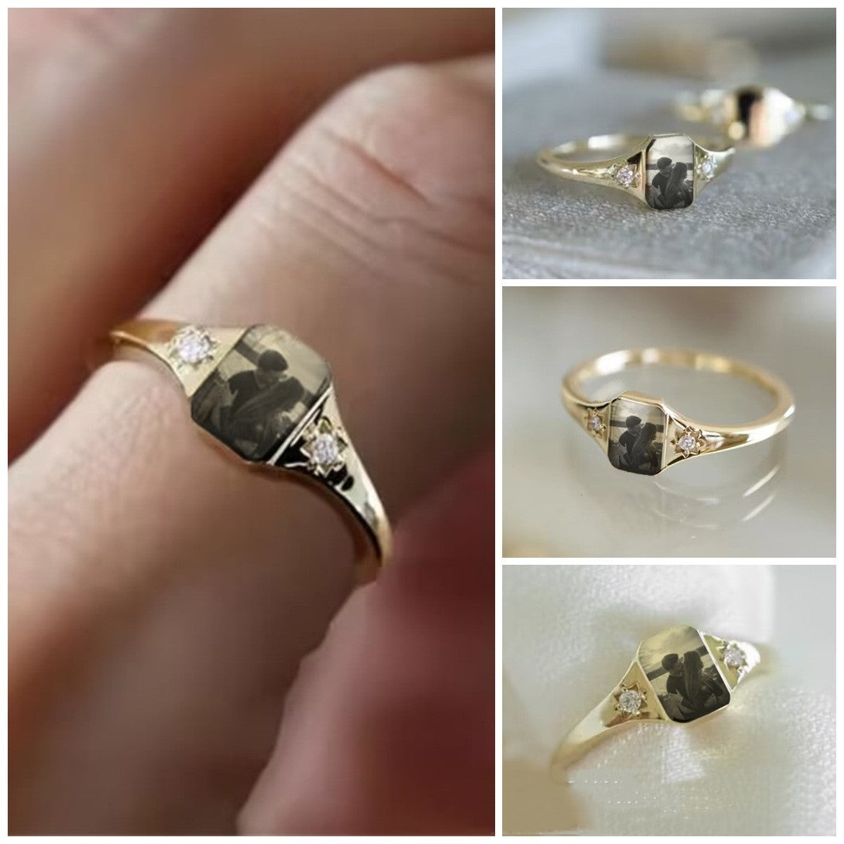 Photo Month Stone Ring Customization
