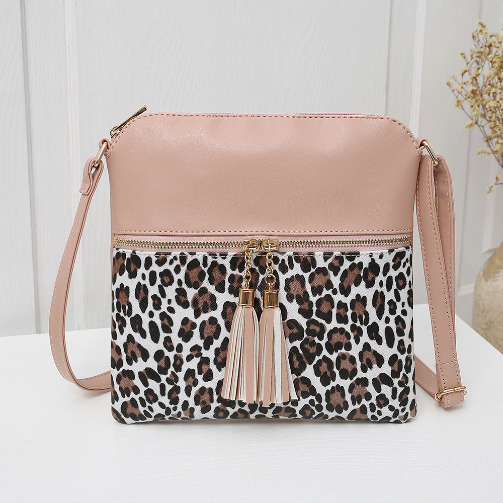 Women's Bags Foreign Trade New Hit Color Leopard Print Tassel Bag Ladies