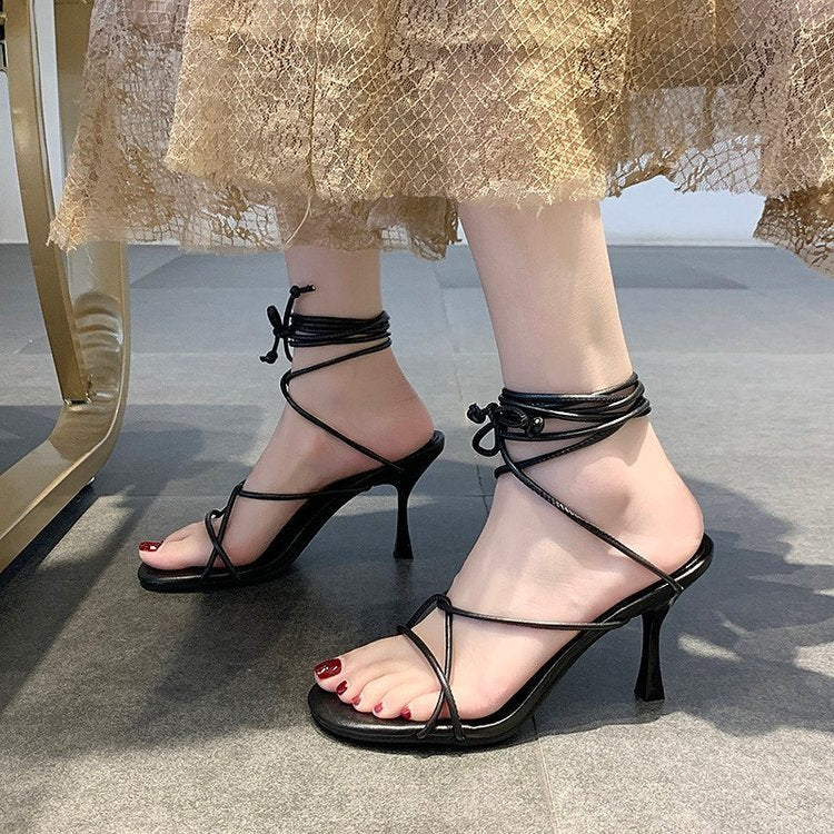 Summer New Style Fish Mouth Foot Ring Strappy Sandals Women