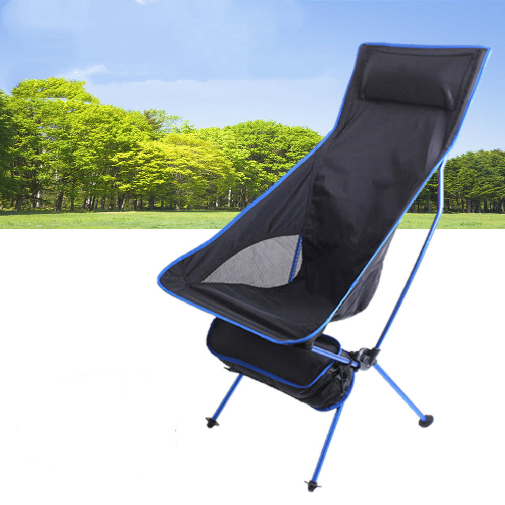 Portable Folding Beach Chair With Extended Backrest Moon Chair
