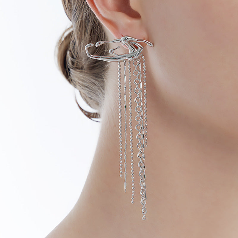 Cloud Irregular Stud Earrings Silver Needle Earrings Earrings