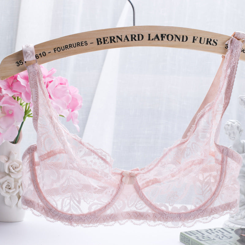 Lace Bra Large French Sexy Hollow Perspective Super Hot Underwear Lady