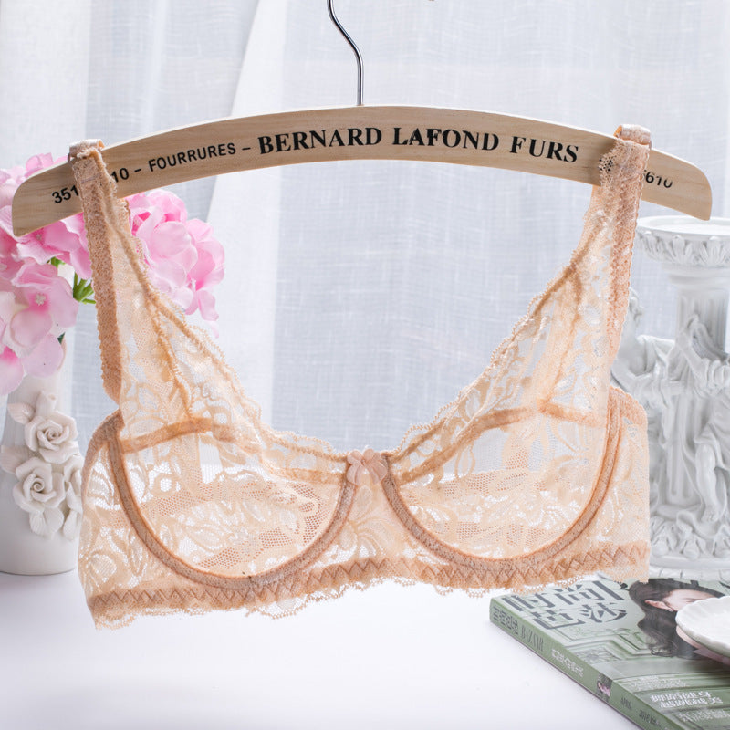 Lace Bra Large French Sexy Hollow Perspective Super Hot Underwear Lady