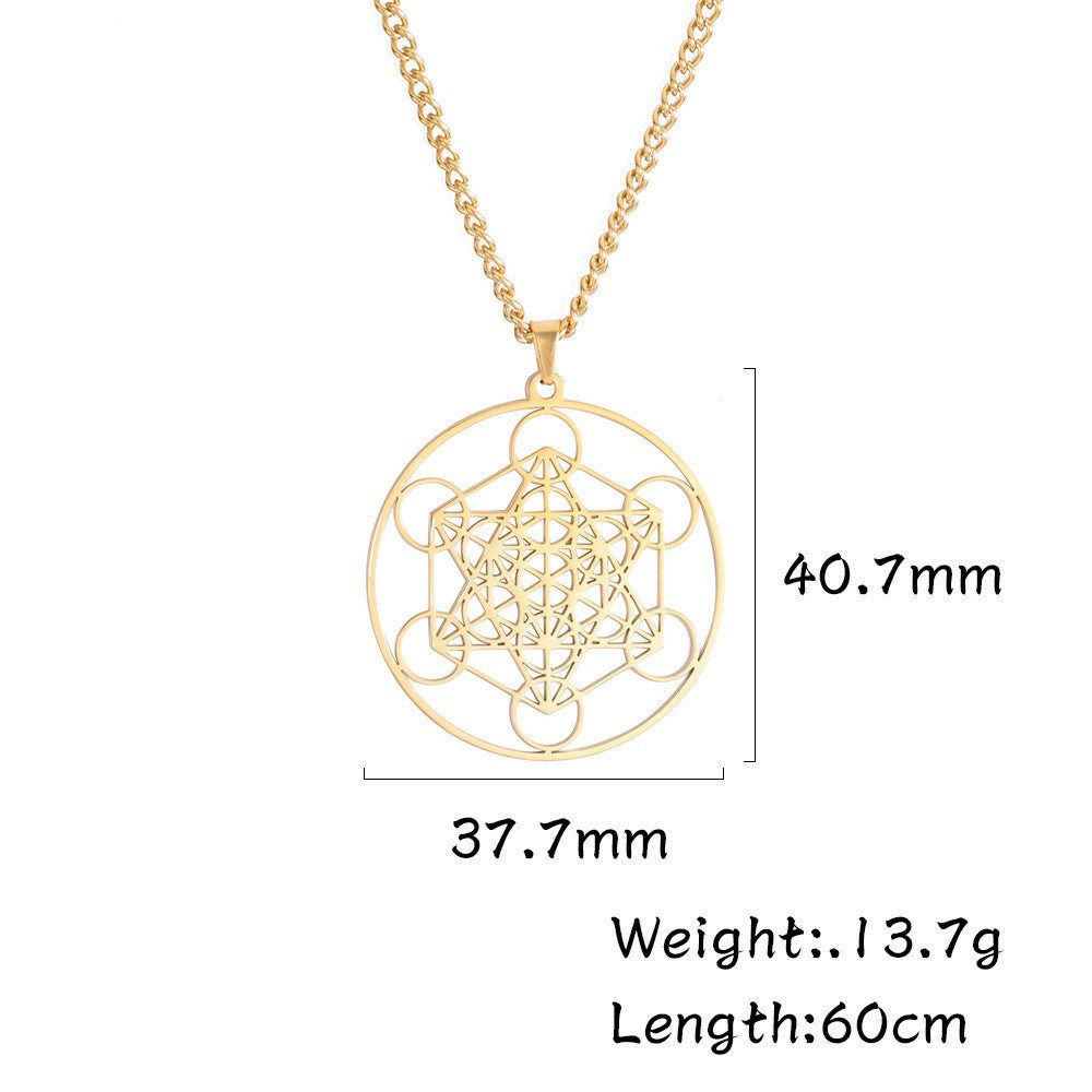 European and American Stainless Steel Hollow Pendant Supernatural Moon Goddess Necklace Couple Fashion Jewelry Factory Outlet