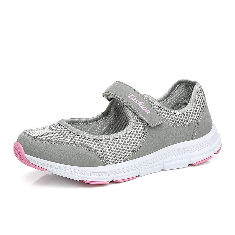 Buckle Mesh Breathable Mother Shoes