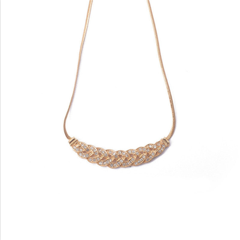 Vintage Exquisite Wheat Ear Short Necklace Twist Clavicle Chain