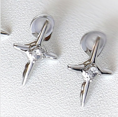 Ins Cross Kvk Earrings Diamond Earrings Design Simple Earrings Ear Jewelry Female
