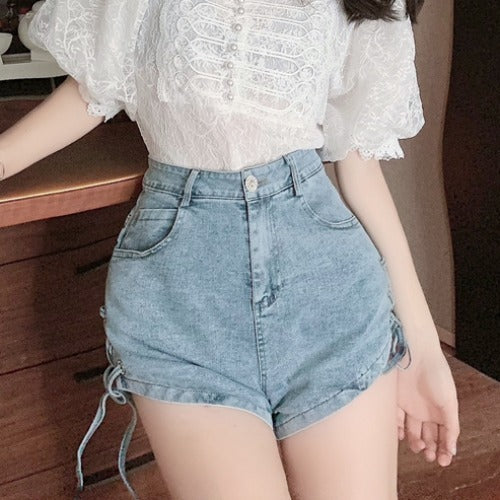 Shirt Temperament Bubble Short-sleeved French Niche Lace Top Women's Clothing