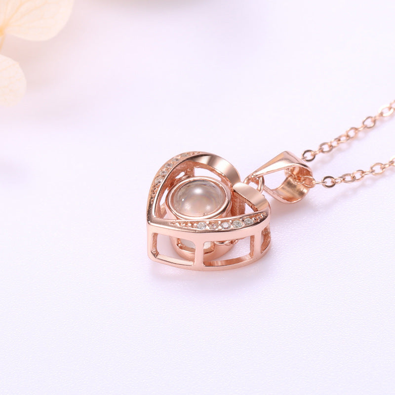 Pendant Necklace For Women Girls Love Memory Heart Necklace Valentine's Day Gift