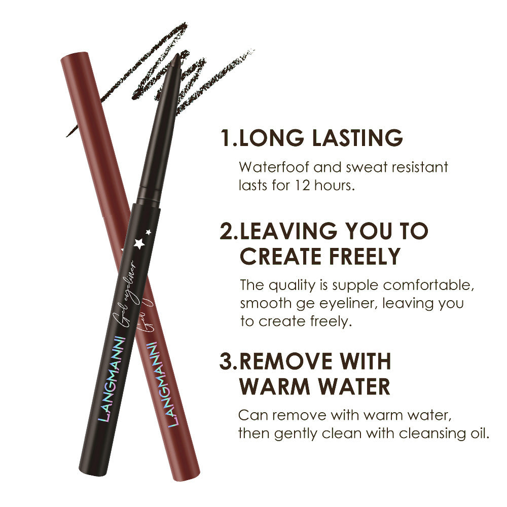 Langmanni Automatic Rotation Eyeliner Waterproof And Durable Not Easy To Smudge