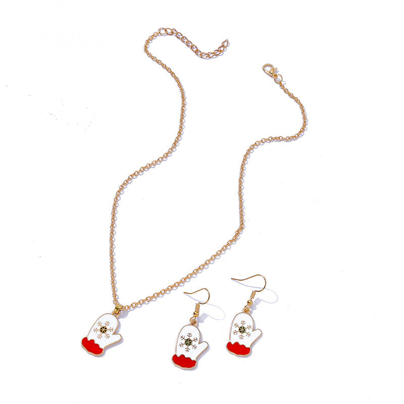 Christmas Ornaments Snowman Boots Earrings Necklace